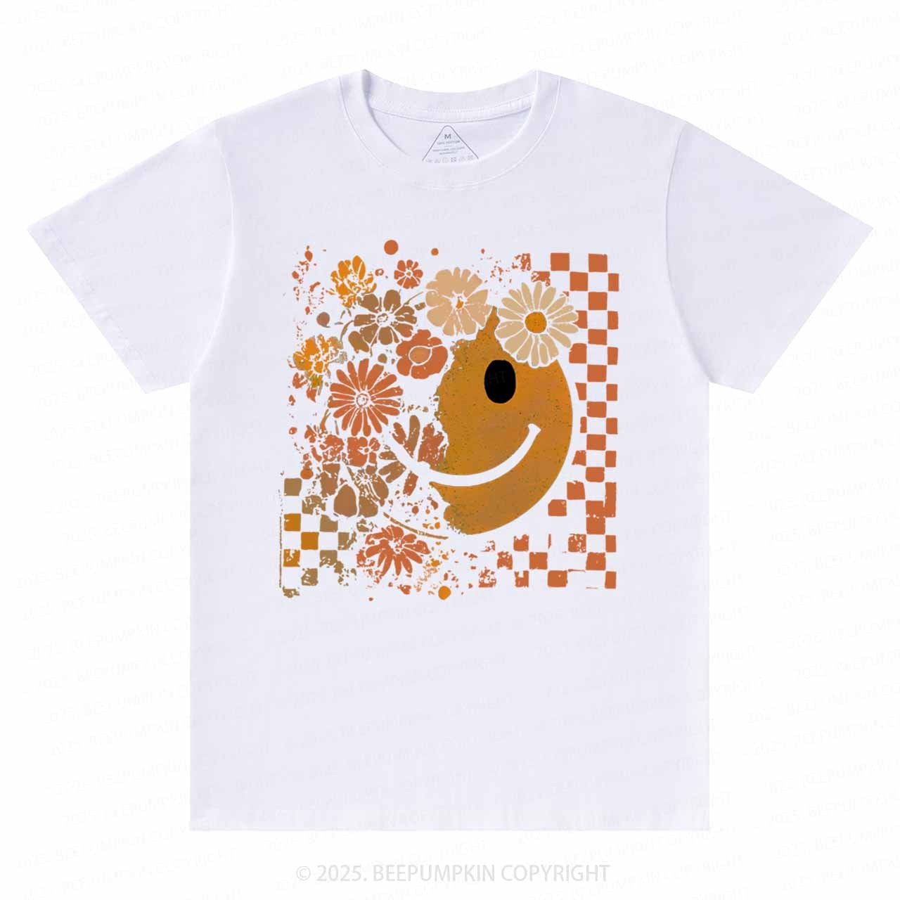 Floral Fall Smiley Face T-Shirts Beepumpkin 