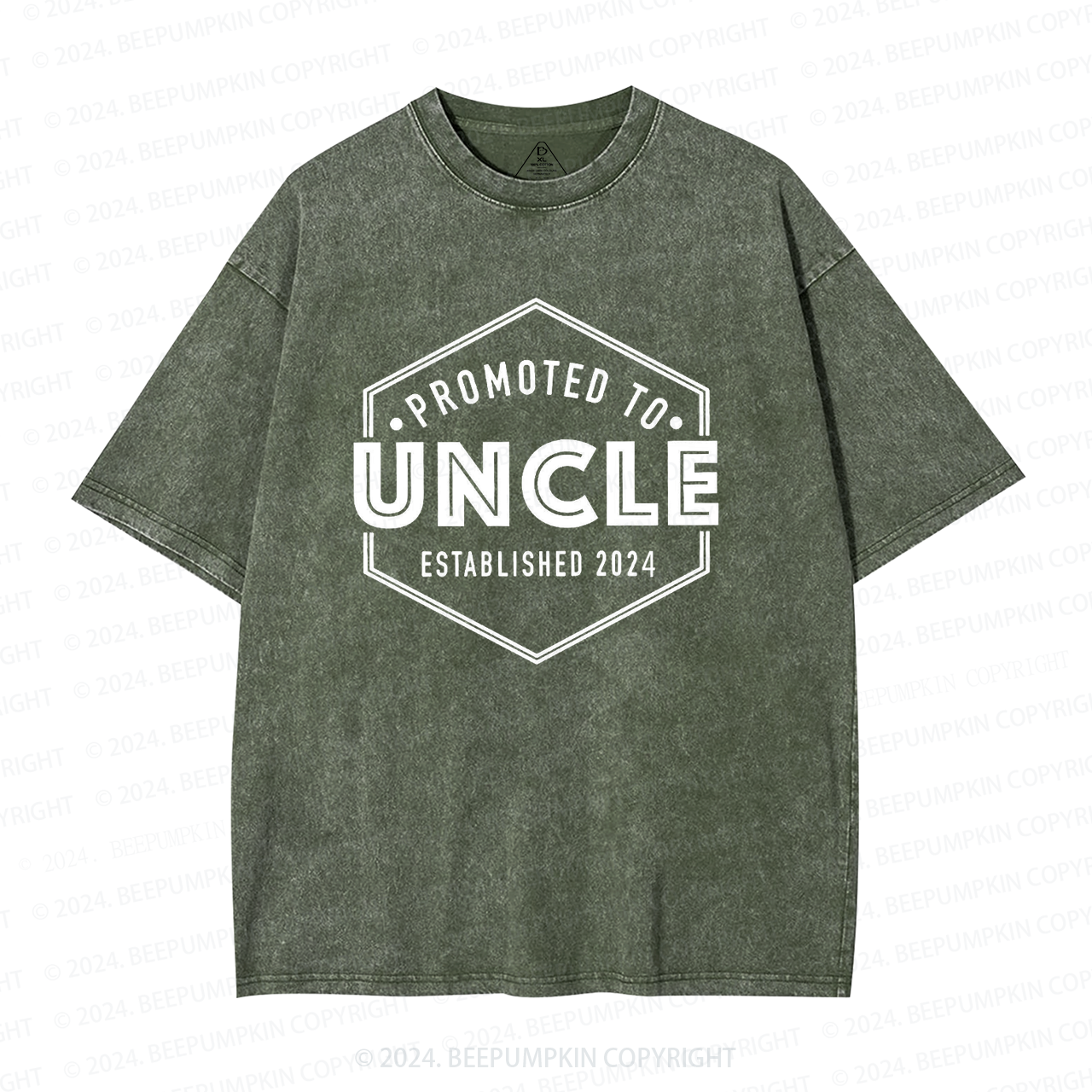 Promoted to Uncle Washed T-Shirts 