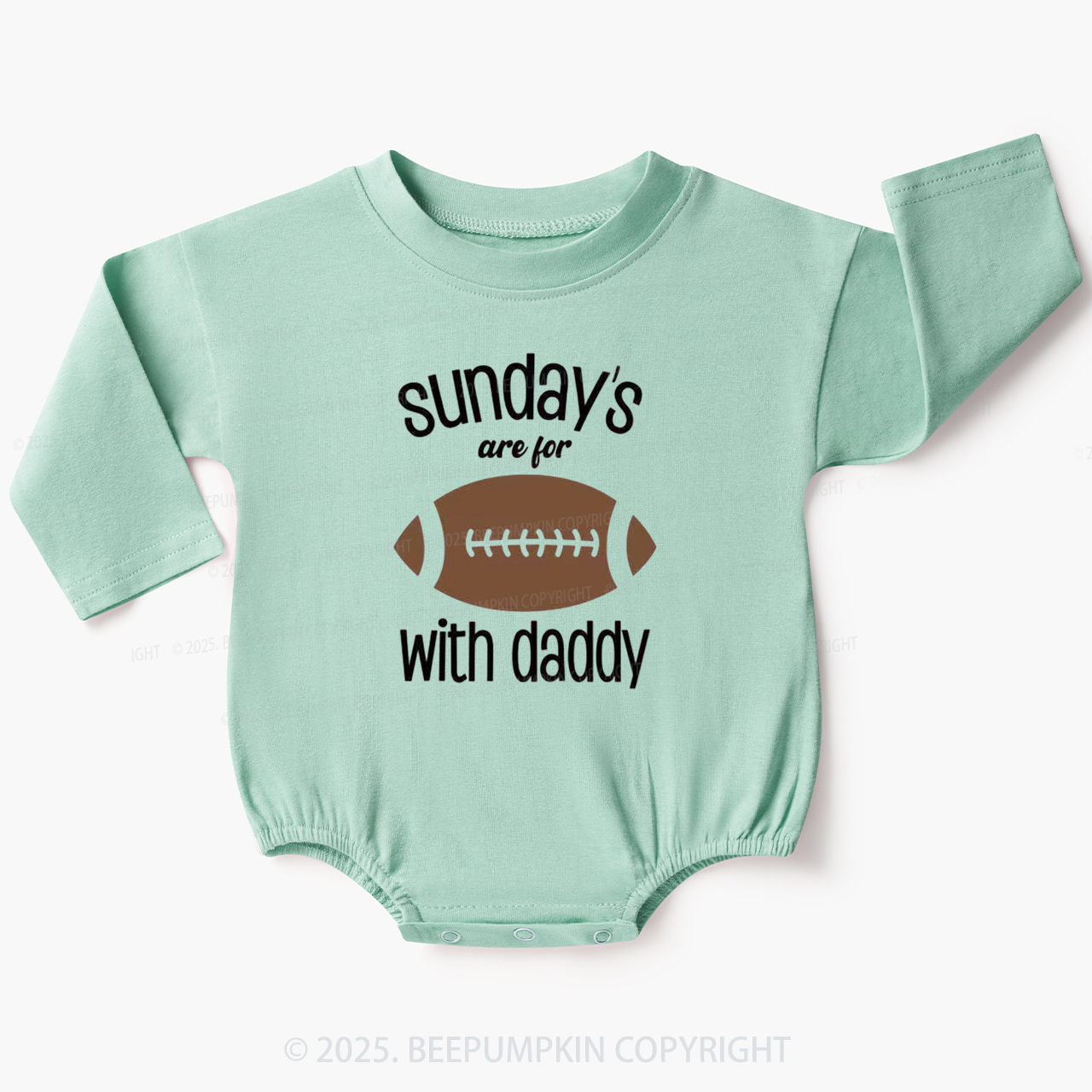 Sunday's Are For Football With Daddy Baby Bubble Romper Beepumpkin
