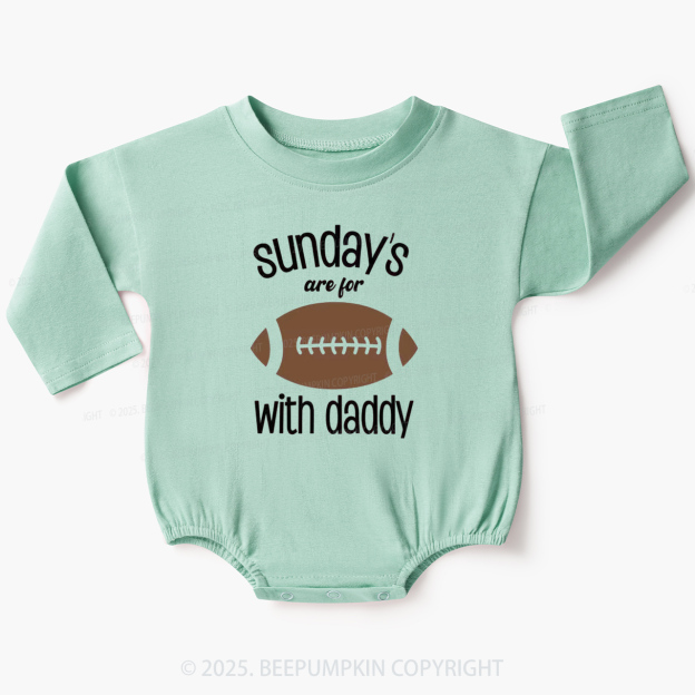 Sunday's Are For Football With Daddy Baby Bubble Romper Beepumpkin