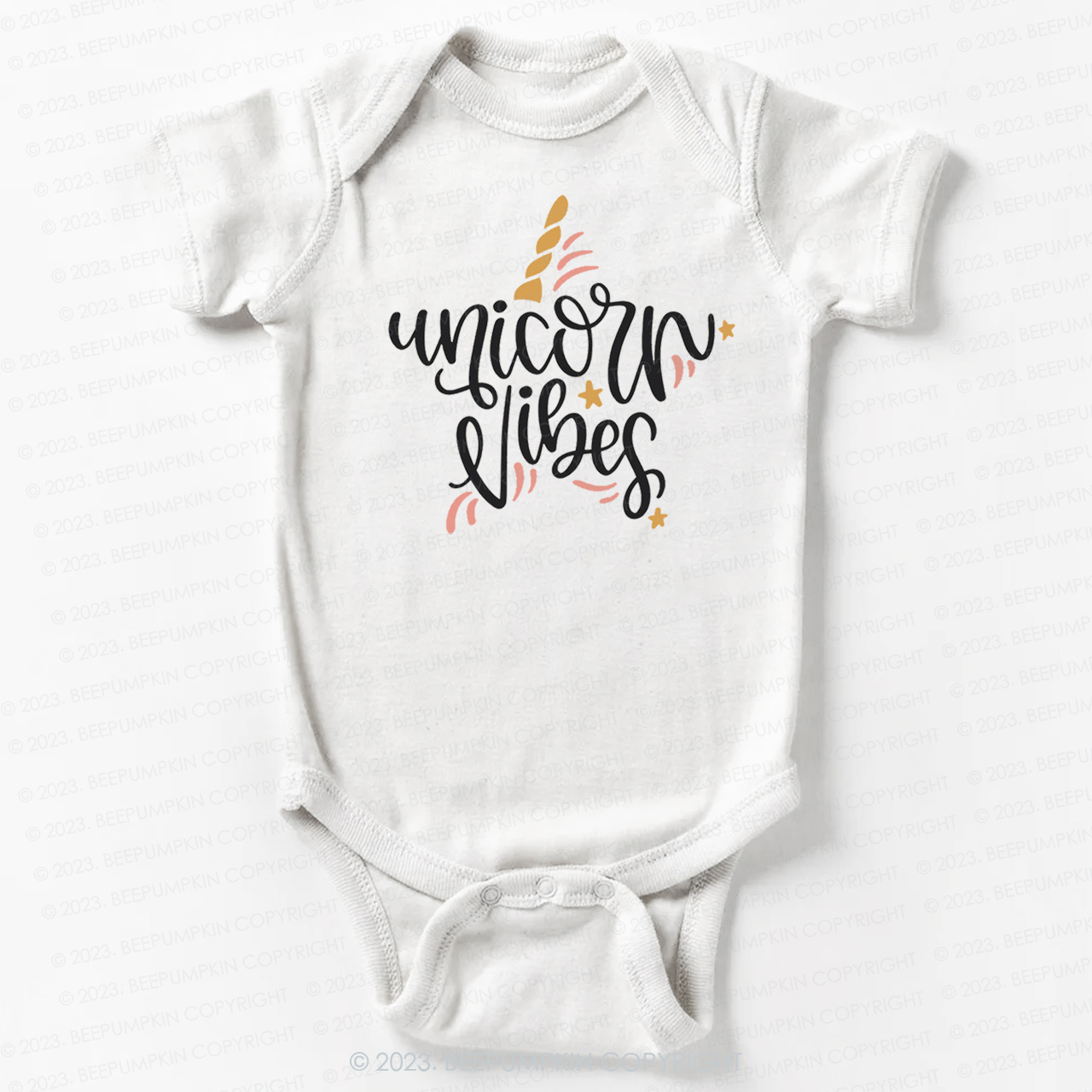 Unicorn Vibes Birthday Party Bodysuit For Baby