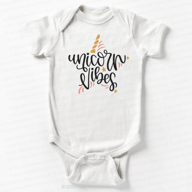 Unicorn Vibes Birthday Party Bodysuit For Baby