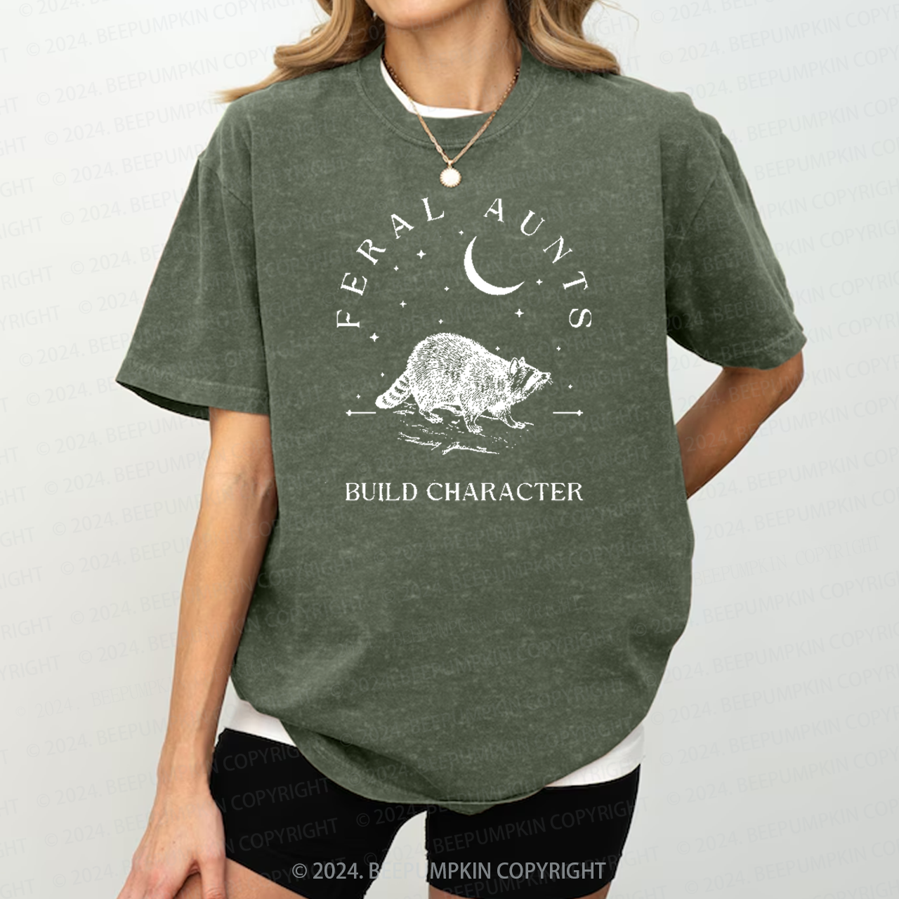 Feral Aunts Build Character Aunt Washed Tees