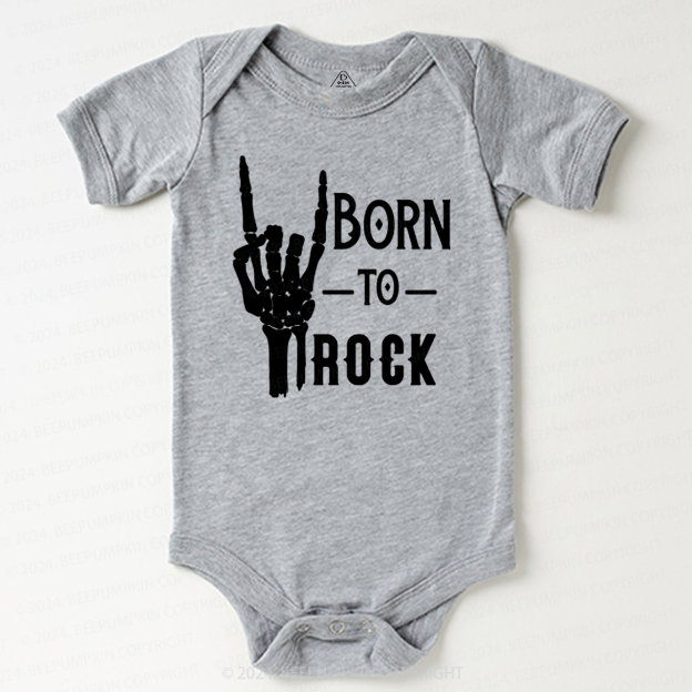 Born To Rock Halloween Music Baby Bodysuits 8