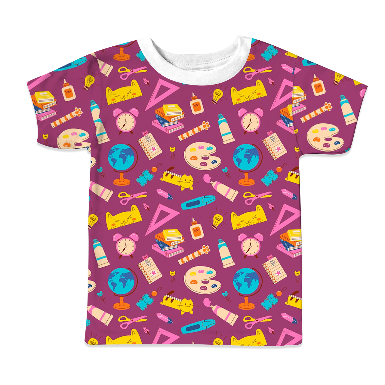 Back To School Stationery All Over Print Kids Tees