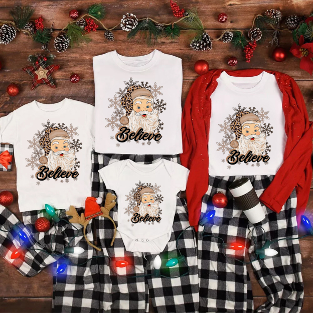Believe Santa Christmas Family Matching Shirt