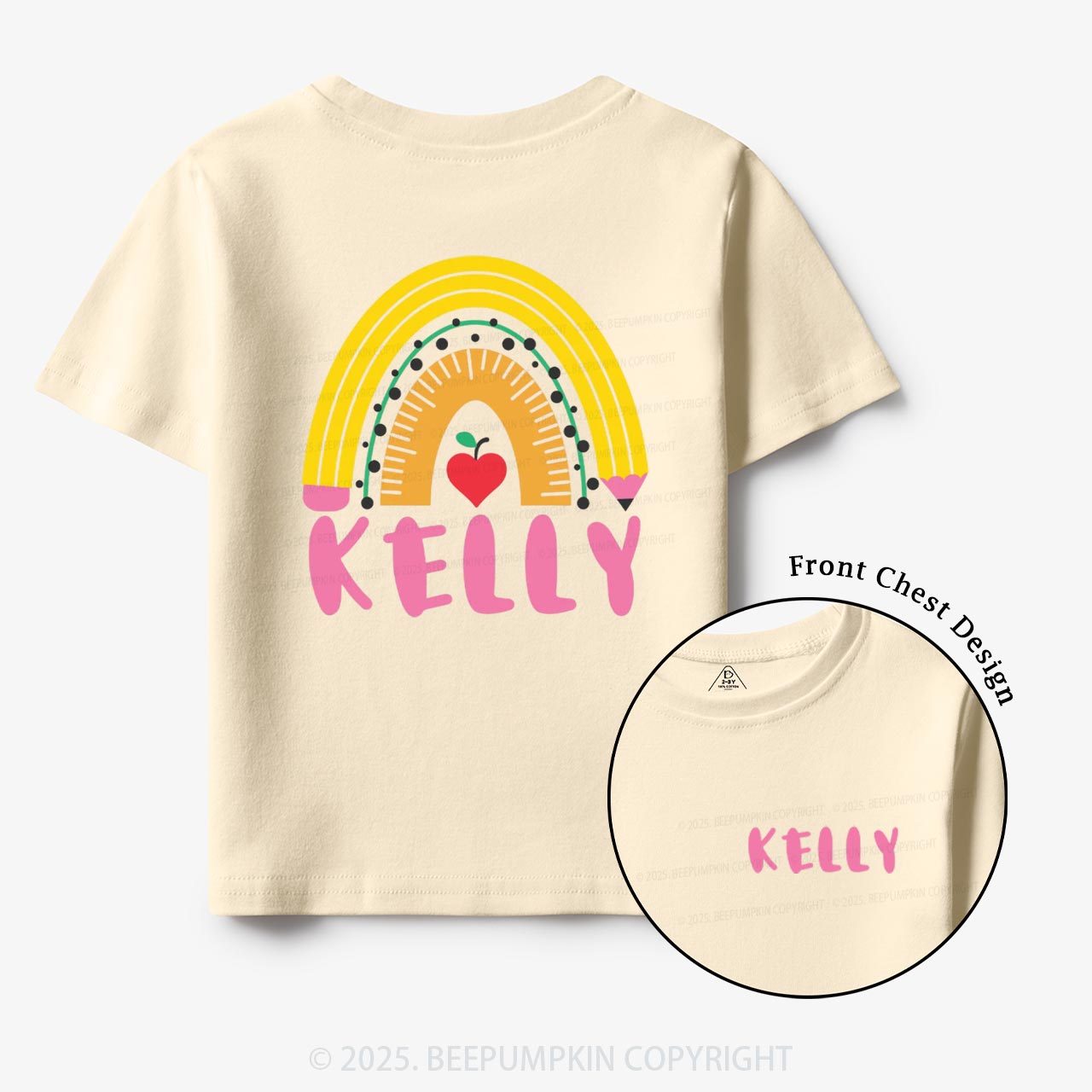 Personalized Pencil Rainbow Toddler&Kid's Tees Beepumpkin