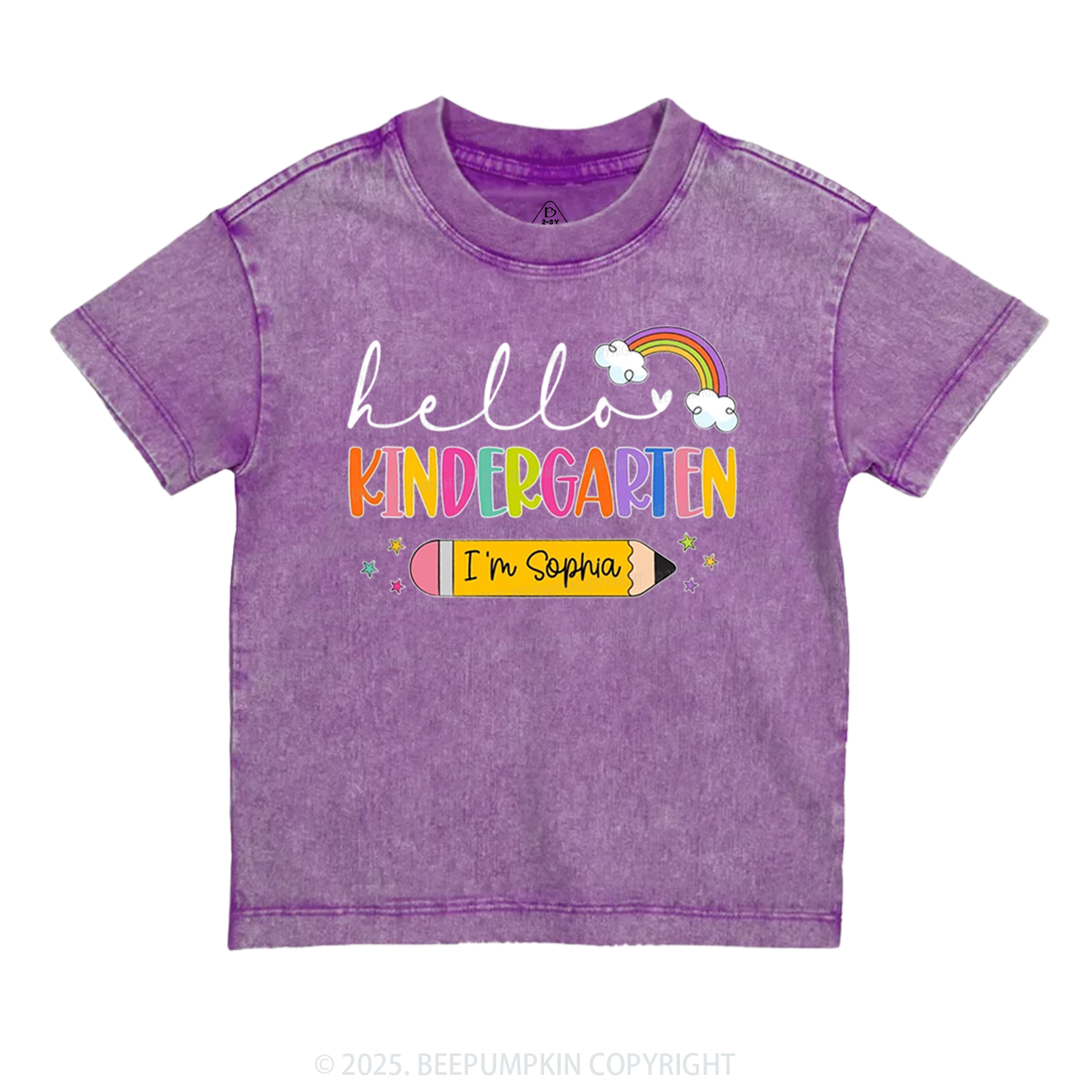 Personalized Hello Back To School Toddler&Kids Washed Tees