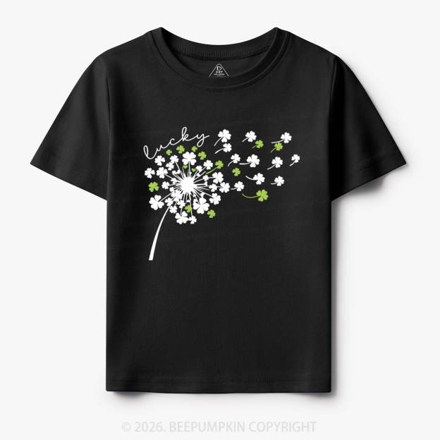 Dandelion Shamrock St. Patrick's Day Toddler&Kid's Tees Beepumpkin