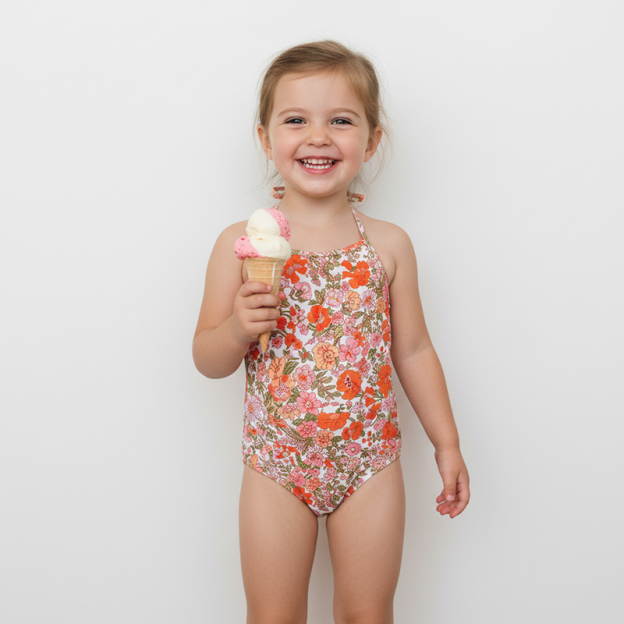 Bloom Garden Girls Halter Tie Swimsuit