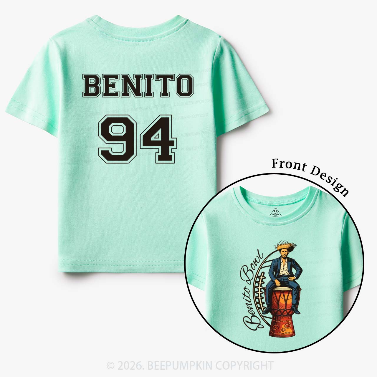 Personalized Benito Bowl Football Fan Toddler&Kid's Tees