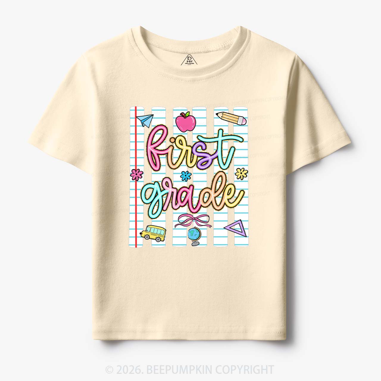Personalized Colorful Striped Preppy Back To School Toddler&Kid's Tees