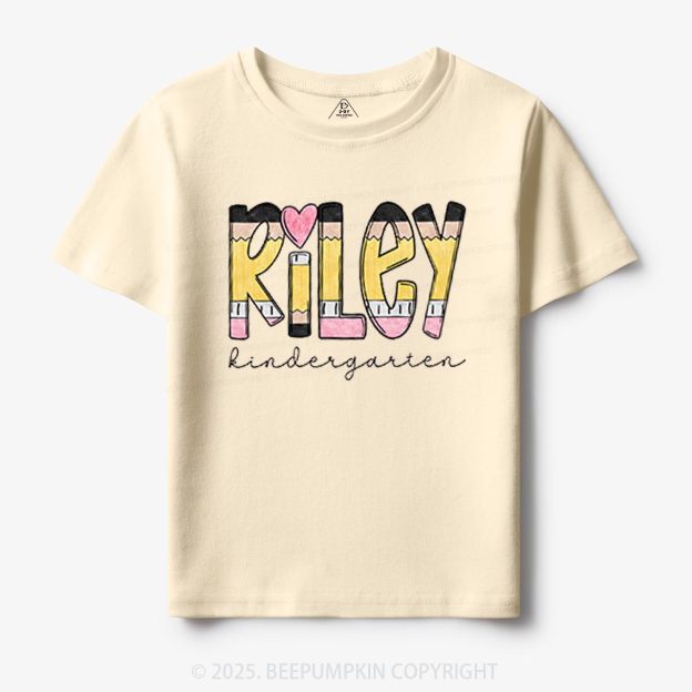 Personalized Pencil Letter Name Toddler&Kid's Tees Beepumpkin