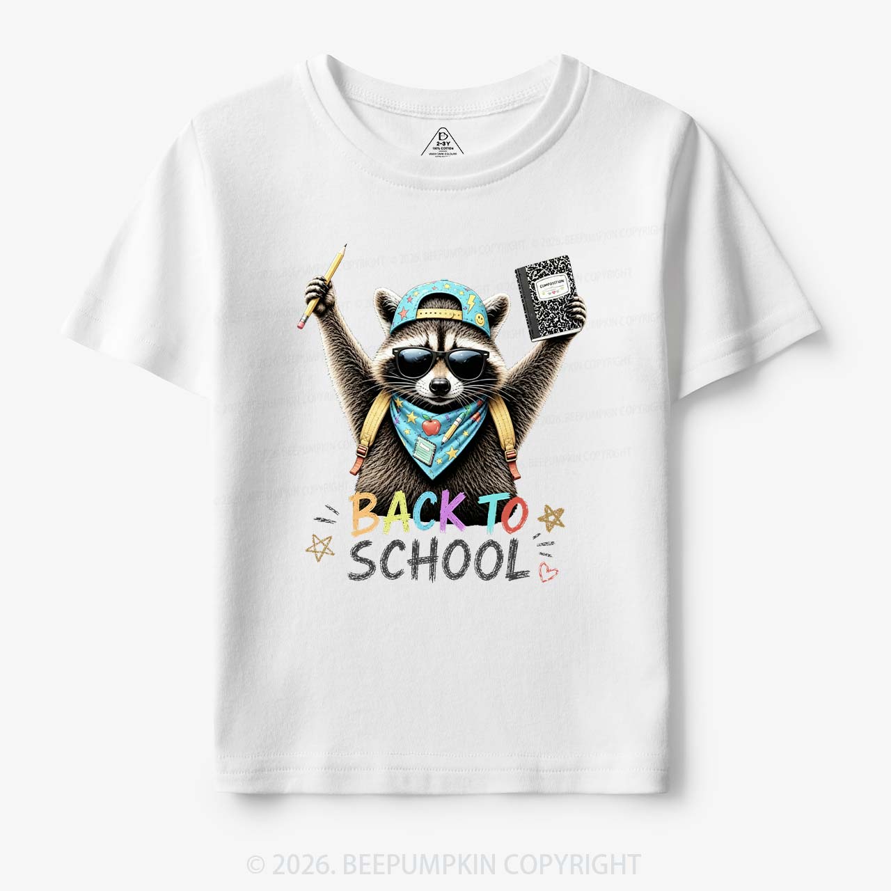 Back to School Raccoon Toddler&Kid's Tees