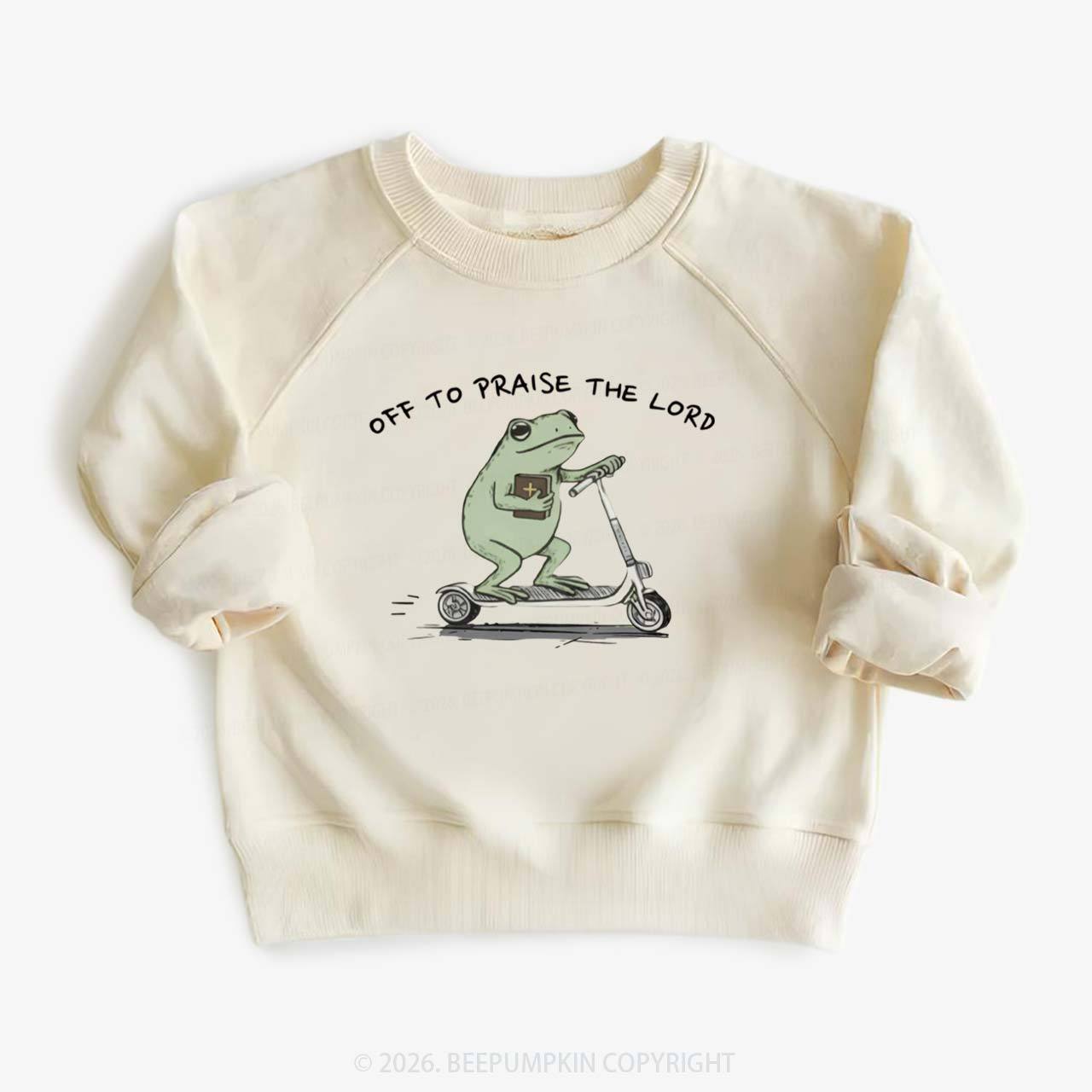 Frog Off To Praise The Lord Kid's Sweatshirt