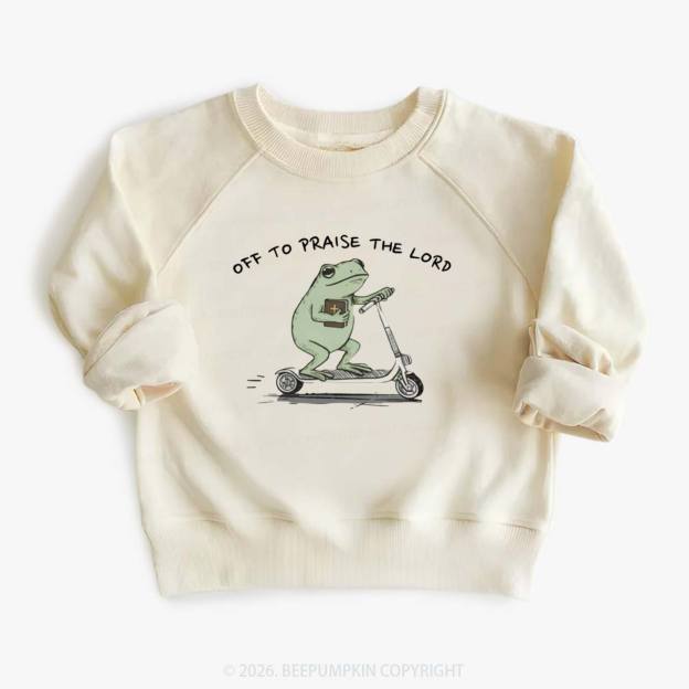 Frog Off To Praise The Lord Kid's Sweatshirt