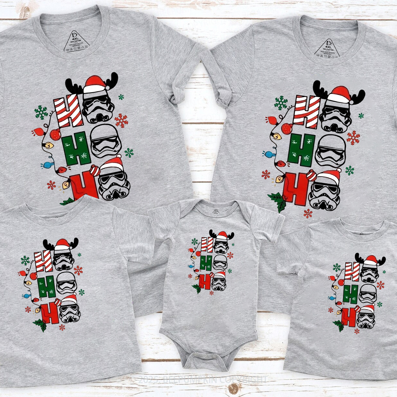 Christmas Space Style Family Matching T-Shirts Beepumpkin