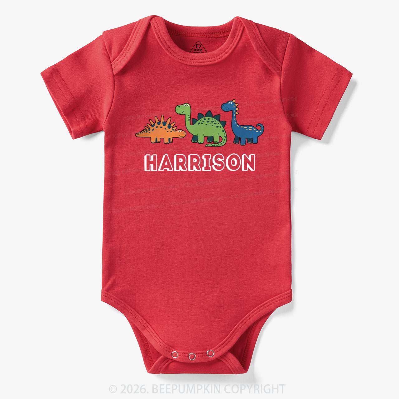 Personalized Cute Dinosaur Name Bodysuit