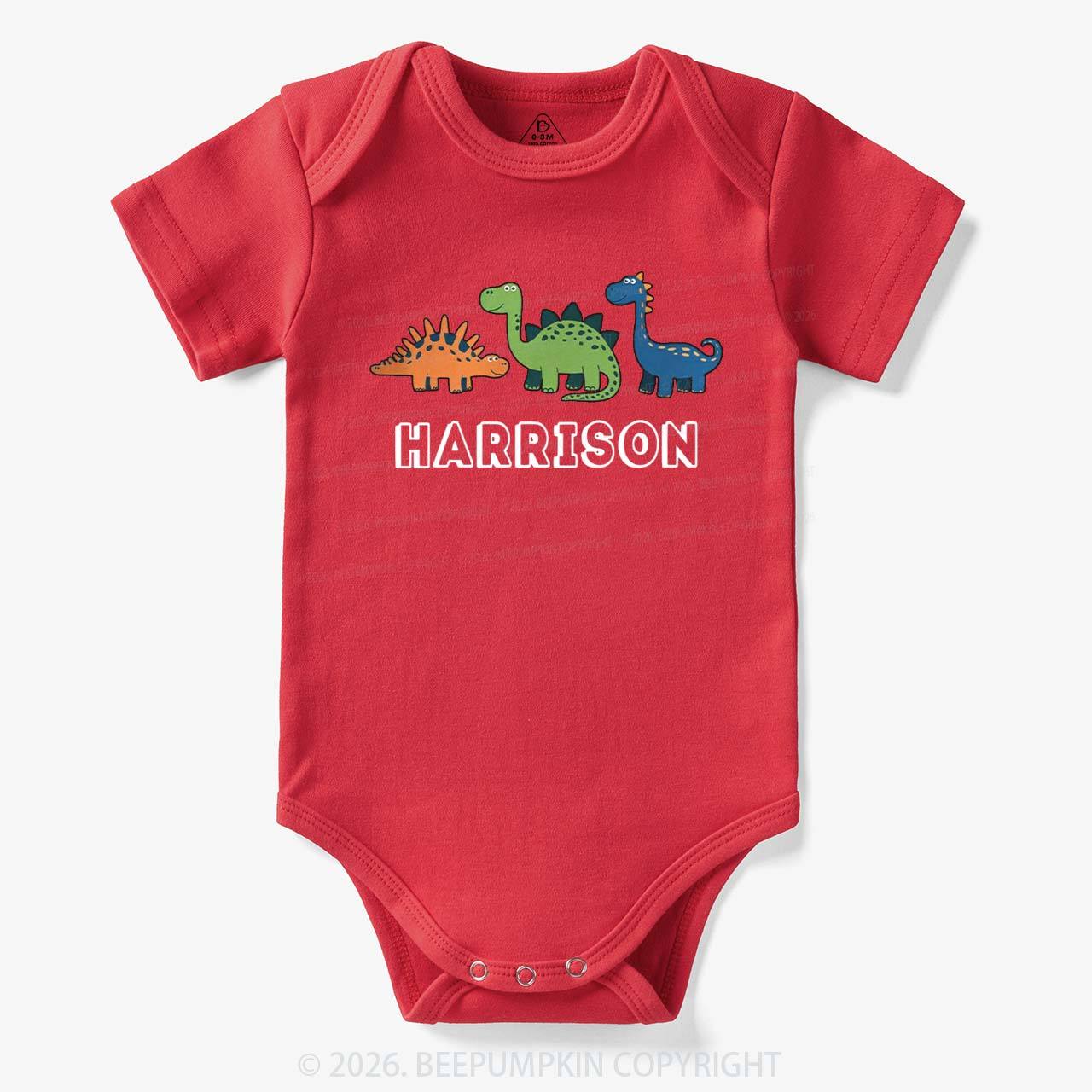 Personalized Cute Dinosaur Name Bodysuit