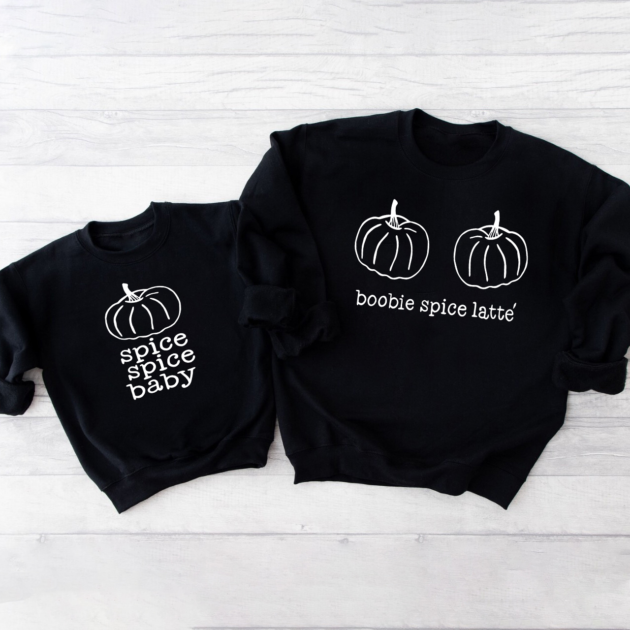 Boobie Spice Latte Spice Baby Mom&Me Matching Swetshirt