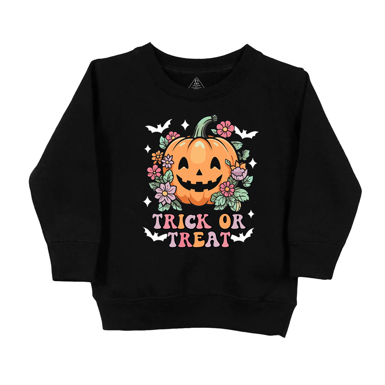 Hippie Ghost Halloween Trick Or Treat Pumpkin Kids Sweatshirt