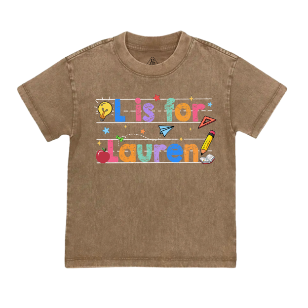 Personalized Kids Crayon Name Toddler&Kids Washed Tees