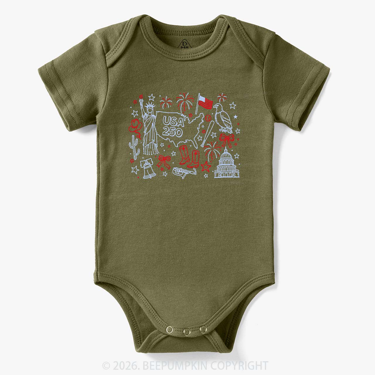 Retro Celebrate 250th Anniversary Bodysuit