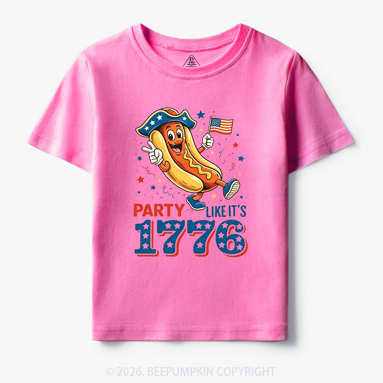 Party Like It's 1776 4th Of July Hot Dog Toddler&Kid's Tees