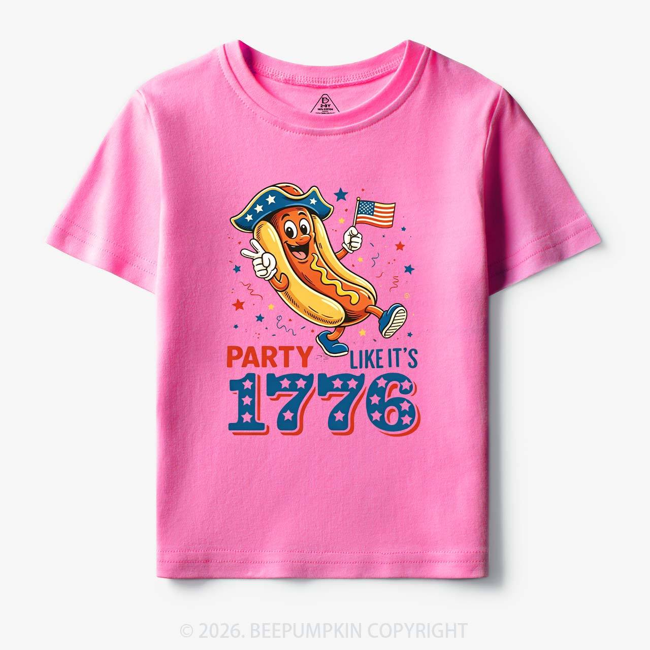 Party Like It's 1776 4th Of July Hot Dog Toddler&Kid's Tees