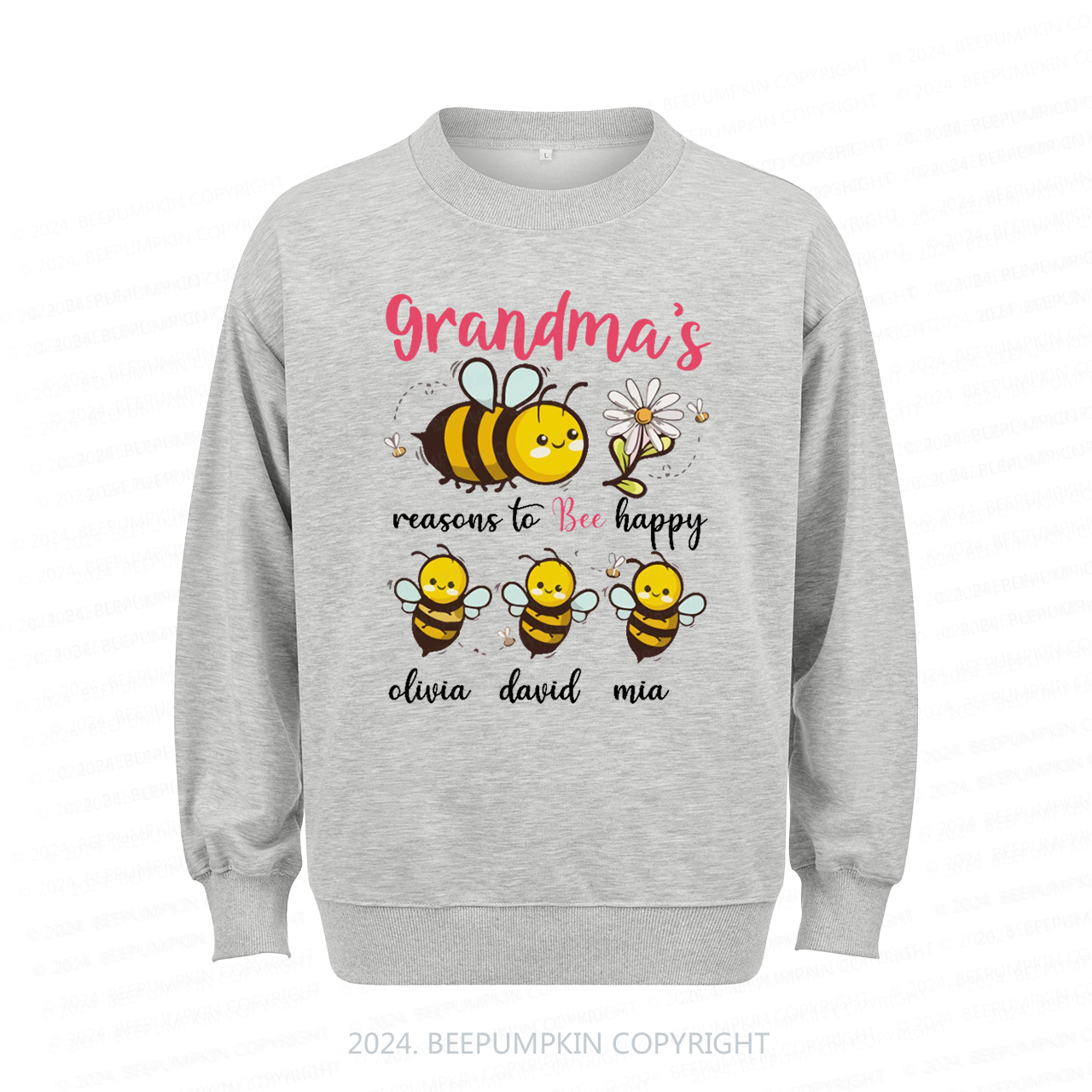 Personalized Grandma Bee Family Sweatshirt