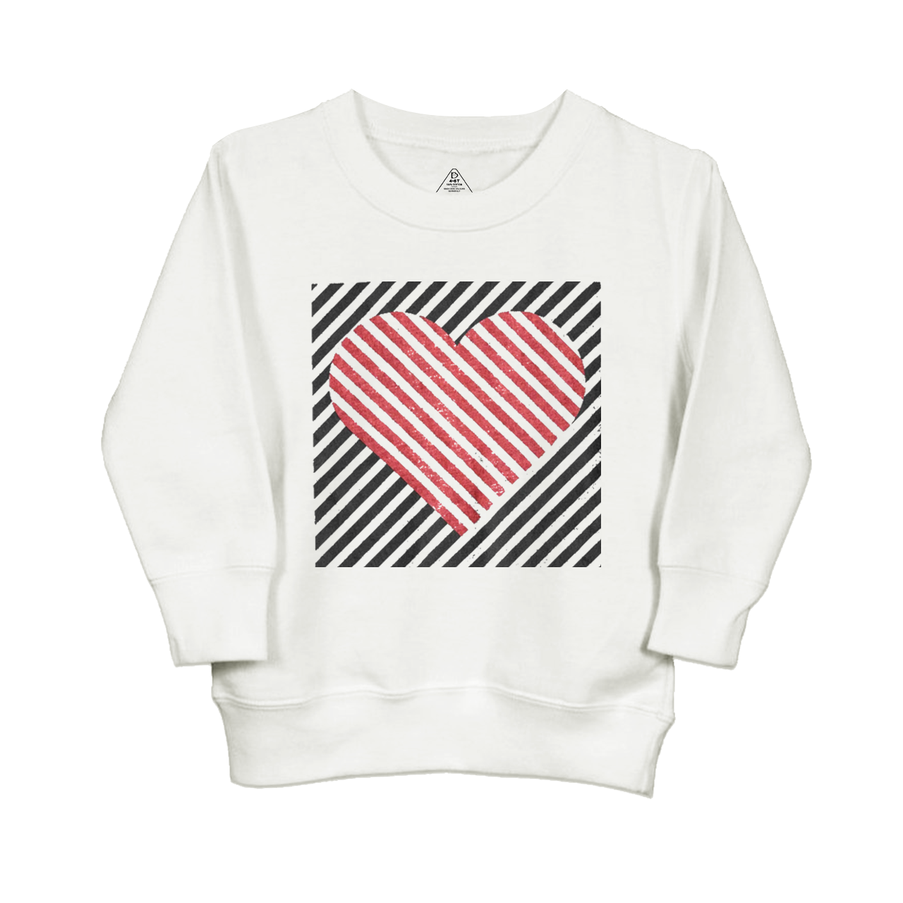 Stripe Heart Valentine Kids Sweatshirt