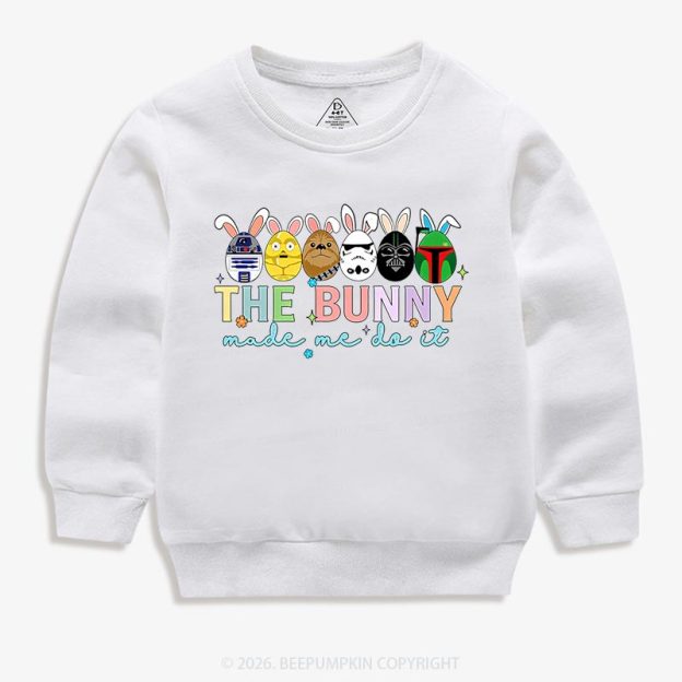Cute Cartoon Characters Happy Easter Kid's Sweatshirt