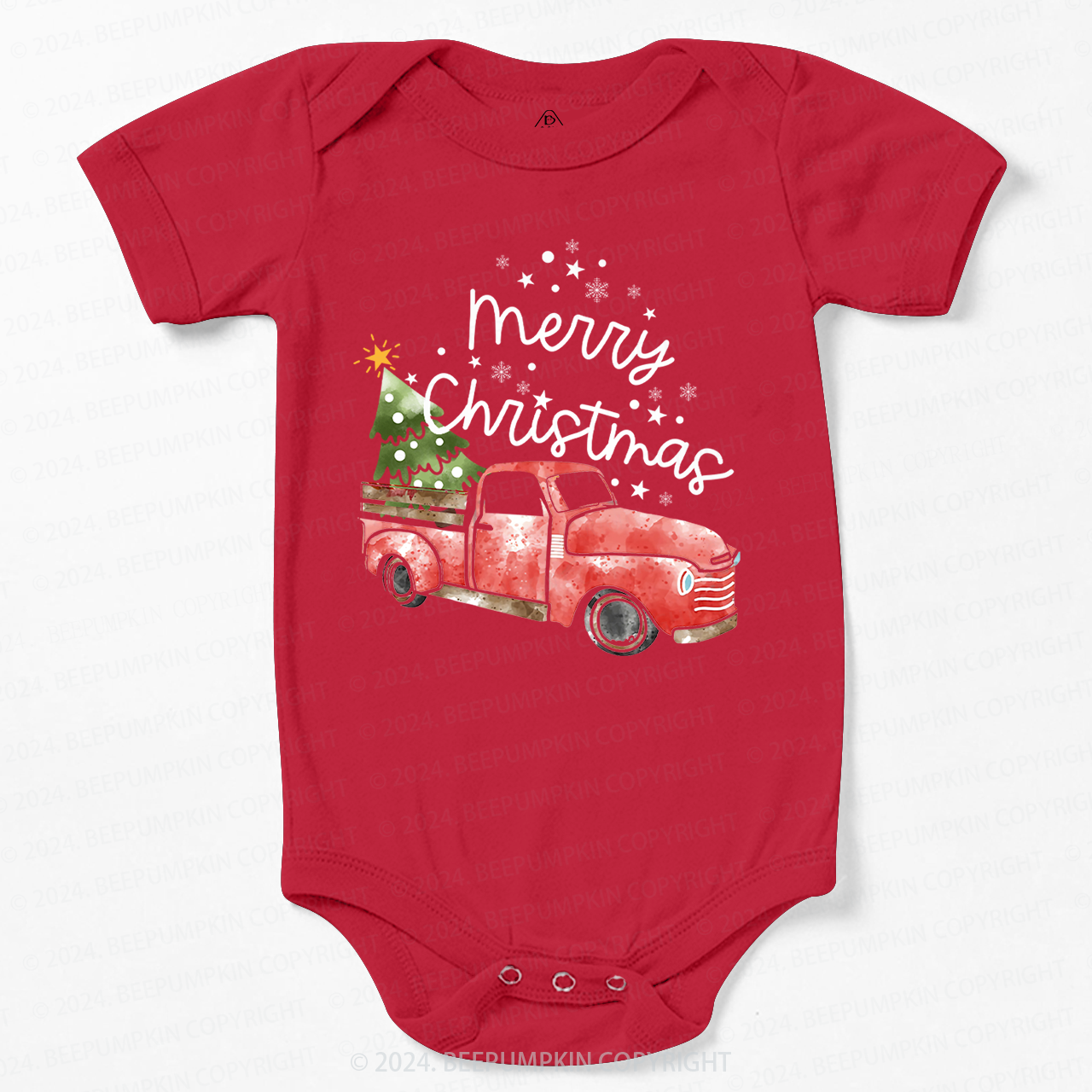Merry Christmas Truck Baby Bodysuit