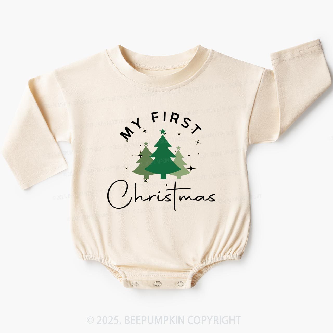 My First Christmas Holiday Baby Bubble Romper Beepumpkin