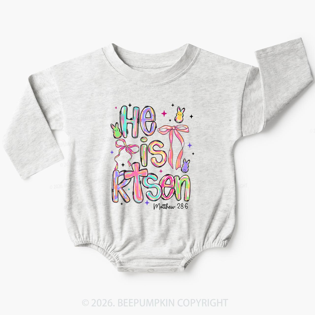 Risen In Color  Candy Bunny Baby Bubble Romper