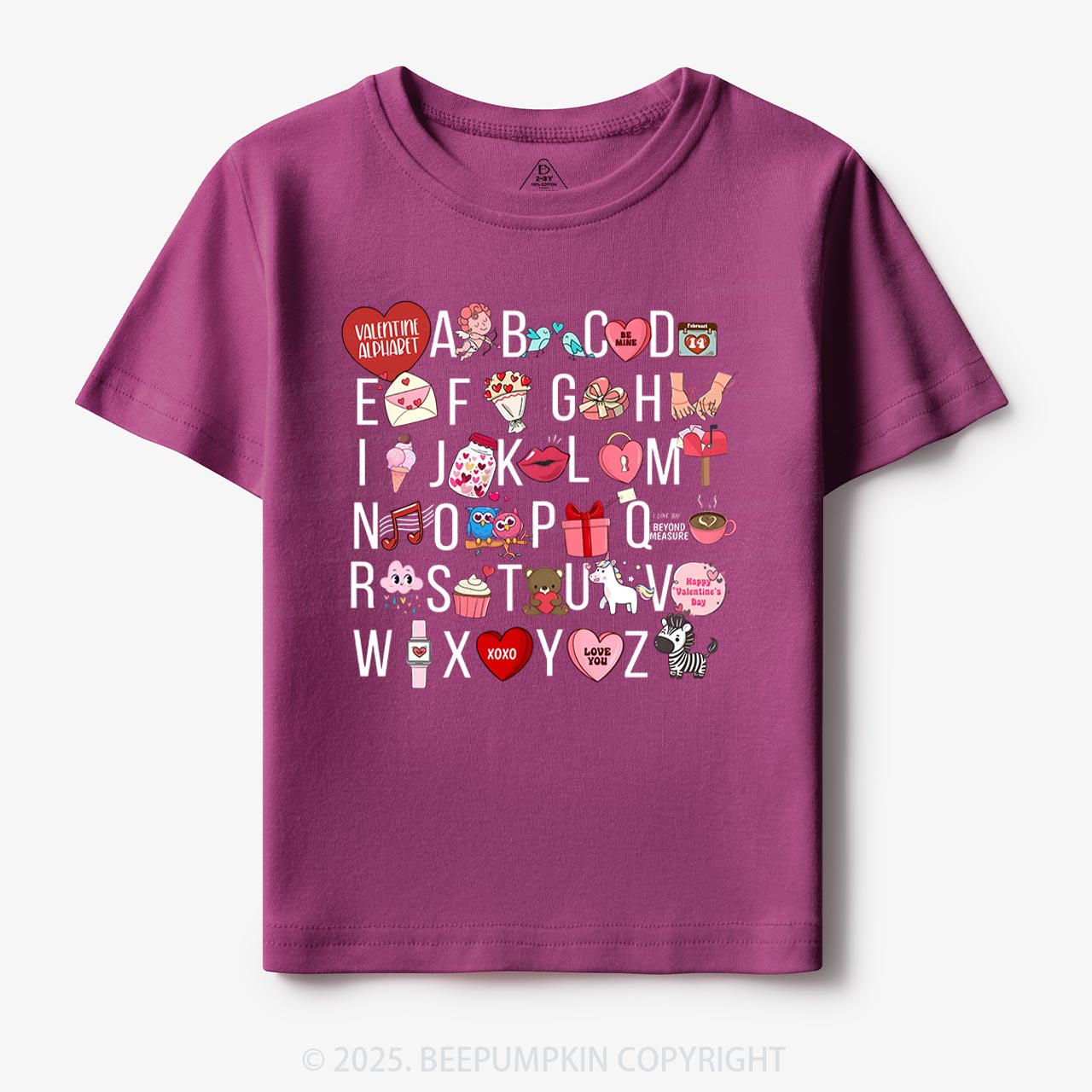 Valentine Alphabet Toddler&Kid's Tees Beepumpkin