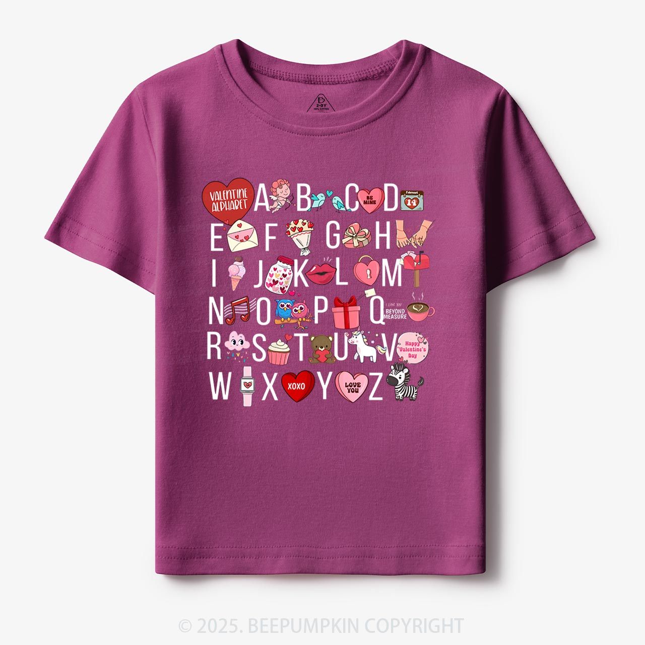 Valentine Alphabet Toddler&Kid's Tees Beepumpkin