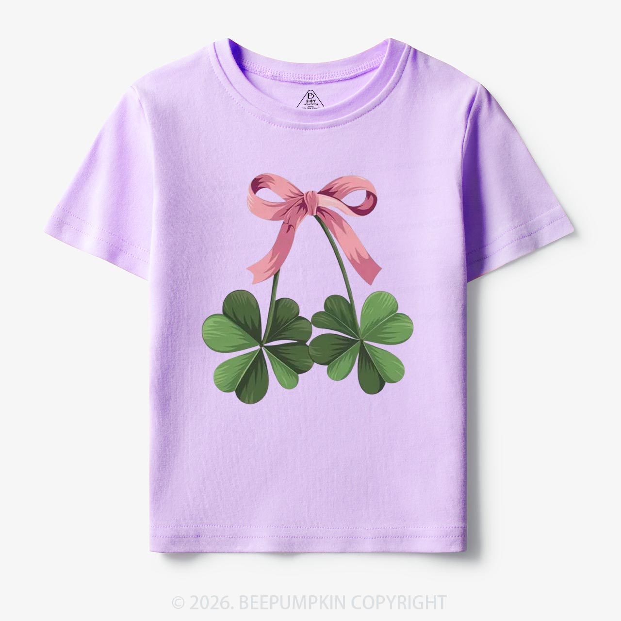 Lucky Shamrock Bow St Patrick's Day Toddler&Kid's Tees Beepumpkin