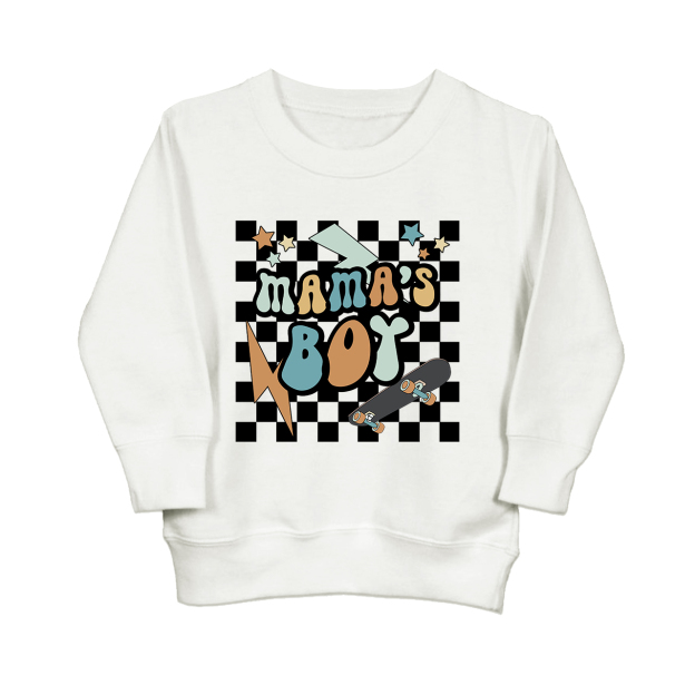 Mama's Boy Retro Skater Kids Sweatshirt