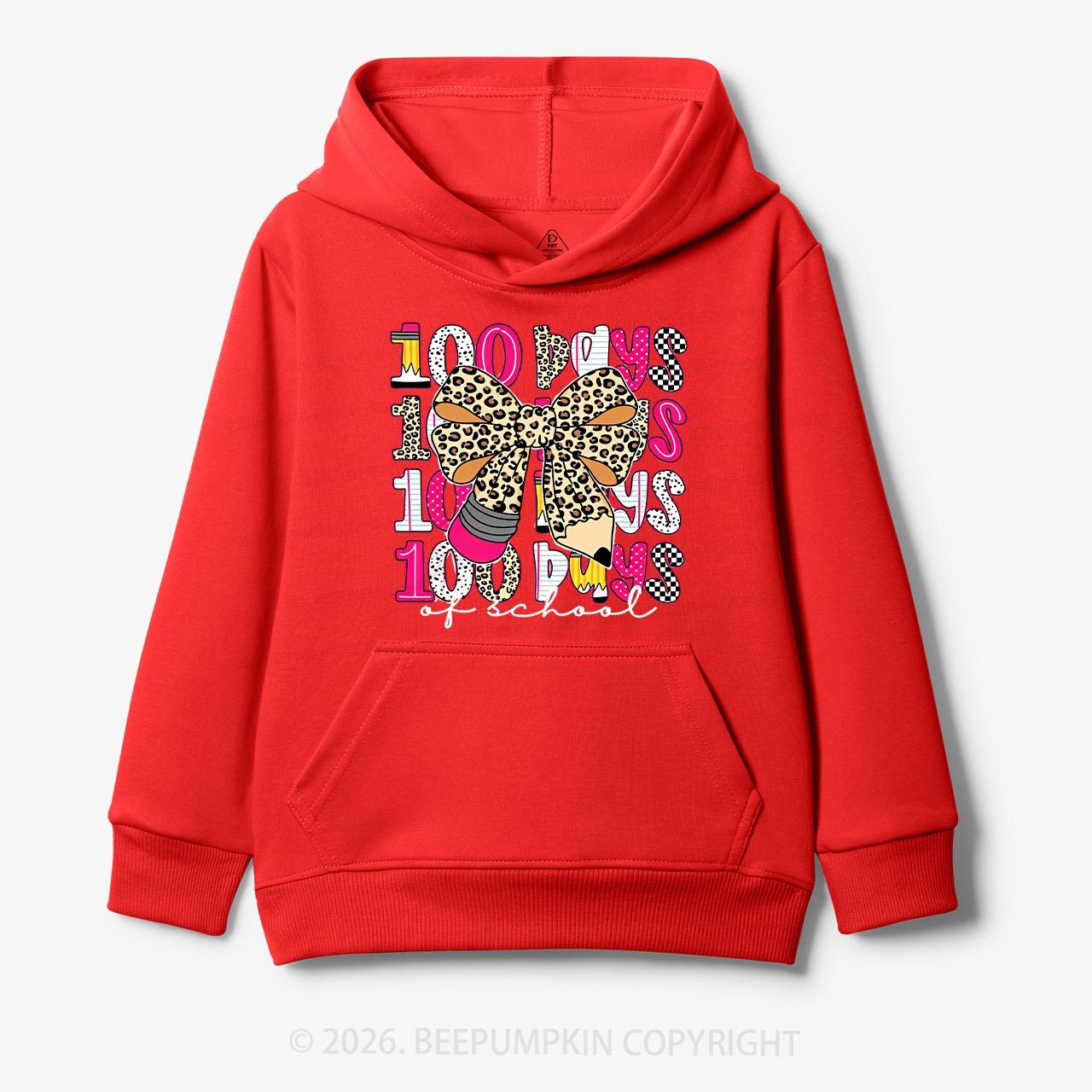 Leopard Love 100 Days Of  School Edition Toddler&Kid's Hoodies