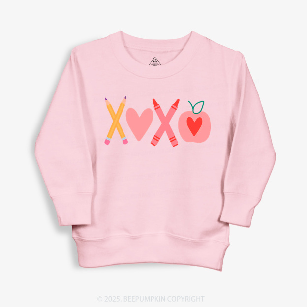 Pencils & Crayons Valentine’s Day Kid's Sweatshirt