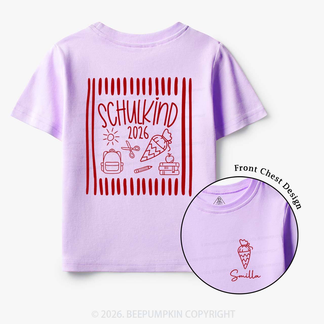 Personalized Name & Year Schoolchild Toddler&Kid's Tees