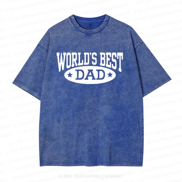 World's Best Dad Washed T-Shirts 