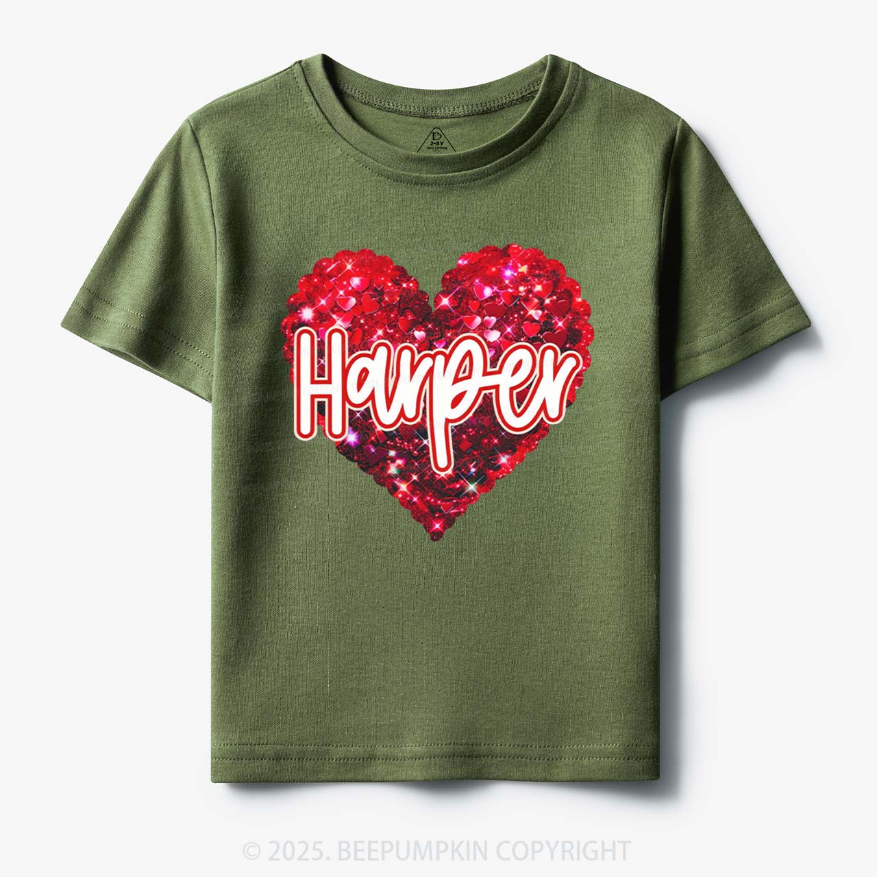 Personalized Sparkling Heart Name Toddler&Kid's Tees Beepumpkin