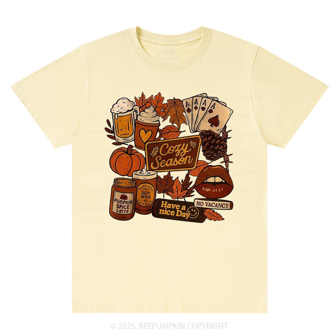 Retro Fall Collage Sublimation T-Shirts Beepumpkin