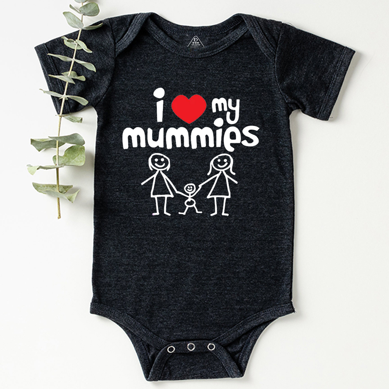 I Heart My Mummies LGBTQ Bodysuit Beepumpkin