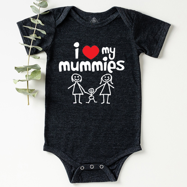 I Heart My Mummies LGBTQ Bodysuit Beepumpkin