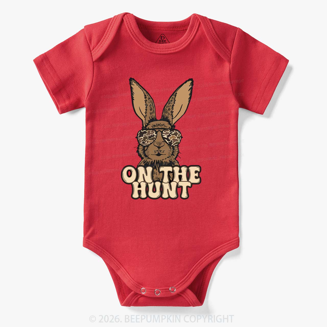 Camo Bunny On The Hunt Baby Bodysuit