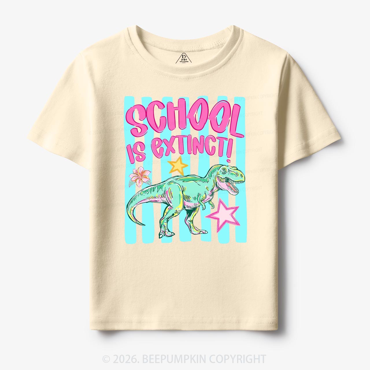 Retro Dinosaur School Is Extinct Last Day Of School Toddler&Kids Shirts