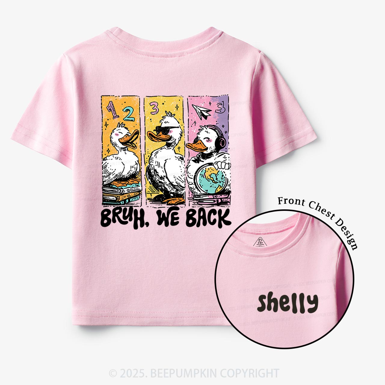 Personalized Bruh, We Back Kindergarten Toddler&Kid's Tees Beepumpkin